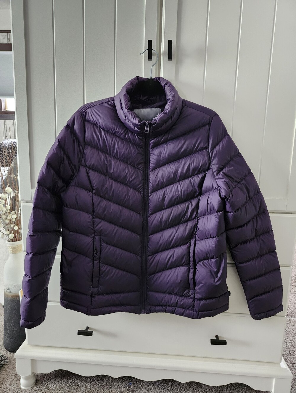 Women's Purple Packable Puffer Jacket Sz L